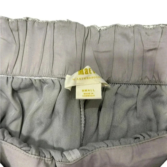 Anthropologie Maeve NWT Silver Anastacia Velvet Wide-Leg Pull On Pants Size S - Picture 11 of 12